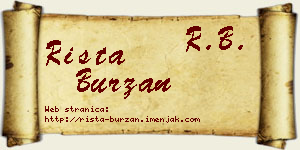 Rista Burzan vizit kartica